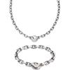 Emporio Armani Uomo Collana e Bracciale in Acciaio Inossidabile Color Argento, Set