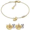 Emporio Armani Donna Bracciale e Orecchini in Ottone Dorato, Set