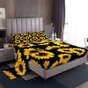 Loussiesd Set di lenzuola di girasole per ragazze giallo floreale farfalla set set per bambini donne camera da letto chic fiori modello biancheria da letto set biancheria matrimoniale con 2 federe
