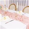 Bieiyhe Runner Rosa Chiffon 90 X 300cm in Garza Stile Rustico Boho - Decorazione Tavola Moderna per Cucina, Formaggio, Matrimonio