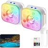 HL Pack di 2 Luci Piscina Fuori Terra, Luce Piscina IP68 Impermeabile 16 Modalità di Colore con Telecomando e Magneti Integrati Luci led Piscina LED Luce Subacquea per Vasca da Bagno, Stagno e Feste