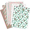 Larcenciel Carta Velina Natalizia, 60 Fogli Carta Imballaggio Classica Rossa e Verde per Sacchetti Regalo, Carta Regalo Albero di Natale Opaco per Compleanni, Feste, Vacanze, Cocktails, DIY, 50x35cm