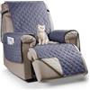 TAOCOCO Copripoltrona Relax con braccioli e tasche, Copridivano impermeabile con elastico, adatto per poltrona TV da 25 pollici, poltrona reclinabile, poltrona reclinabile, poltrona (grigio bluastro)