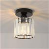 ANWIO Lampada da Soffitto Cristallo Nero, Plafoniera in Cristallo Corridoio E27, Lampadari Moderni con Paralume in Vetro, Plafoniera a Soffitto per Bagno Piccolo, 13.5CM(Lampadine Escluse) Kitchen