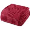 Whale Flotilla Coperta Pile, Coperta Morbida e Calda per Divano e Letto Singolo, Matrimoniale, con Motivo Jacquard Decorativo per Tutte le Stagioni, 220 x 240 cm, Rosso