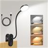ZAPLIT 61 LED Lampada da Lettura a Clip Ricaricabile USB-C - 3 Temperature Colore & 10 Luminosità, 2000mAh, Collo Flessibile 40cm, per Camera da Letto, Scrivania e Campeggio