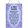 CARISPIBET A mia figlia | cartello decorativo per la casa decorazione della camera da letto cartelle di famiglia regalo per lei, cartelle adorabili 30 x 20 cm