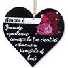 CARISPIBET Amore è | segno romantico per la decorazione della casa targa muro decorativi appendere cartello soggiorno cartelli camera segni12 x 12 cm