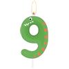 mciskin Candele di compleanno a forma di dinosauro, decorazioni per torta numero 9, decorazione per torta a tema giungla, per bambini, ragazze, bambini, dinosauri, foreste, decorazioni per feste di compleanno