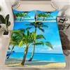 Loussiesd Ocean Beach Lenzuola Tropicale Palma Set di Lenzuola per Bambini Ragazzi Ragazze Estate Vacanza Biancheria Da Letto Lenzuolo Con Angoli Hawaiian Letto Singolo