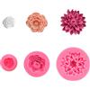 YSDYY 3 Pezzi Fiori Rosa Forma Silicone, Strumento A Forma di Fiore Tridimensionale, Artigianato Artistico Riutilizzabile, Fai-da-Te, Accessori da Forno da Cucina.