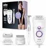 Braun Silk-épil 5 Power Epilator - Epilatore con rasoio elettrico e rasoio per bikini, con 28 pinzette, regali per donne, 5-825, bianco/viola