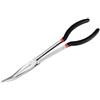 Jortmrd Pinza a Becco Lungo Professionale, Manico Lungo Pinze a Becchi Lunghi Curvo a 25 Gradi in Acciaio al Carbonio per Spazi Stretti, Pesca e Gioielli (280mm Nero)