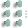 Poliplast - Set da 6 Pomelli, Design a cerchio, per Cucina, Armadio e Cassetti, per Bambini, Verniciato a mano, Colore Verde salvia, Art. 22
