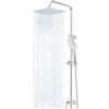 OFFO Colonna Doccia Senza Miscelatore, Asta Doccia Saliscendi con Soffione Pioggia 30x30cm e Doccetta 3 Getti, Asta Doccia Regolabile in Altezza 86-120cm, Tubo Acciaio Inox Antitorsione 1.6m, Cromo
