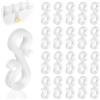 flintronic Ganci pia Grondaie, Grondaie Clip a S, 120pz(Bianco | Clip Luci Natalizie, per Appendere Ghirlande Natale su Grondaie, Ganci per Luci Natale, Universali per Interni ed Esterni