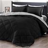 downluxe Set copripiumino king size, nero e grigio, morbido set di biancheria da letto per tutte le stagioni, set copripiumino king size, 3 pezzi, 1 piumino (264 x 233 cm) e 2 federe (50,8 x 91,4 cm)