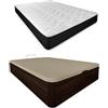 DUÉRMETE ONLINE Pack Materasso viscoelastico Pocket Visco Reversibile + Letto in legno Abatible ad alta capacità, 150 x 190