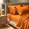 Nuit Des Rêves Premium Orange Ranforce - Lenzuolo con angoli, 160 x 200 + 30 cm, 100% cotone, 155 fili, lavabile in lavatrice a 30 °C, morbido e resistente