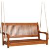 FANTASK Panca a dondolo da giardino a 2 posti, portata fino a 360 kg, altalena Hollywood da appendere, in legno di eucalipto, per terrazza, giardino e balcone