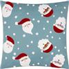 furn. Cuscino imbottito in poliestere Babbo Natale - Cuscino decorativo trapuntato testurizzato con retro in velluto (multicolore - 45x45cm)