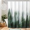 ORTIGIA Tende da doccia verde nebbiosa foresta, tenda da doccia naturale, tenda da doccia boschiva, tenda da bagno fantasy con albero magico per bagno, tenda da doccia autunnale, tessuto in poliestere
