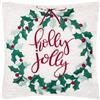 furn. Federa per cuscino Holly Wreath - Federa natalizia in bouclé ricamata con retro in velluto (multicolore - 45x45cm)