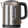 Black+Decker - Bollitore elettrico inox BXKE2207E | 2200W | 1L | Rapido | Base girevole 360° | Spegnimento automatico | Filtro anticalcare | Design compatto | Senza BPA