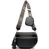 KUNKUN marsupio donna elegante tracolla bianco borsa a tracolla con portamonete staccabile pelle vegana borse a mano donna con 5cm tracolla larga regolabile piccola tasca sul petto