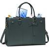 RAINSMORE Borsa Lavoro Donna PU Pelle Borsa Porta PC Donna Ufficio Borsa Università donna Tote Bag Tracolla Grande 15.6 Pollici Verde Scuro