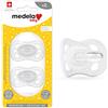 Medela Ciuccio per neonati, 0-2 mesi, confezione da 2, include custodia sterilizzante, senza silicone e BPA, supporta l'allattamento naturale, trasparente