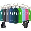 Super Sparrow Doppia Parete in Acciaio Inox Coibentato Bottiglia di Acqua - 500ml - Isolante Della Borraccia - Perfetto Thermos - Privo di BPA, BPS, Ftalati