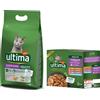 Affinity Ultima 2.5 kg / 3 kg Ultima Cat Crocchette per gatto + umido gratis! - 3 kg Sterilized Salmone & Orzo + 8 x 85 g Sterilized Mix I (Pollo, Tacchino, Salmone, Trota)
