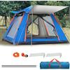 Gziztx Tenda da campeggio per 4-6 persone con 2 porte e 2 finestre, impermeabile, antivento, protezione solare, facile da installare, per viaggi all'aperto, escursionismo, spiaggia, pesca (240 x 240 x