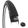 ECOVELO COPERTONE PNEUMATICO 27.5 x 2.10 (54-584) + CAMERA D'ARIA CON VALVOLA FRANCESE BICI MTB GOMMA STRADALE BICI UOMO OFF-ROAD STERRATO TREKKING
