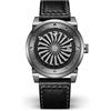 ZINVO Turbine Automatico Acciaio Grigio Argento Nero Pelle Orologio Uomo, Grigio, Cinghia, grigio, Cinghia