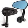 YUJYGAO Specchietti Moto Lenti Antiriflesso Blu 7/8 22mm Specchietti Retrovisori Laterali Universali per Scooter Cruiser Chopper Street Bike Dirt Bike MT07 MT09 xsr 700 Z1000 CB400 Cafe Racer