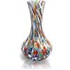 MAZZEGA ART & DESIGN - 1 Vaso in Vetro Arlecchino Soffiato e Lavorato a Mano con Murrine di Murano, linea "I Colori di Murano" Made in Italy h. 19 cm. (VASO G, 1)