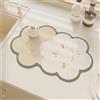 Highdi Tappetino Scolapiatti Assorbente, Tappetino Macchina Caffe Asciugatura Rapida, Antiscivolo Tappetino Scolapiatti Lavello per Bar, Club, Cucina, Caffetteria (50x60cm,Fiore beige 2)