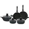 Velker - batteria da cucina a induzione 8 pezzi - kit pentole a induzione con rivestimento antiaderente adatto a tutti i piani cottura. Set pentole cucina