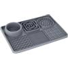 Kerbl Pet Tappetino da leccare XL, per Cani e Gatti, Superfici Diverse, Ciotola Integrata, Antiscivolo, in Silicone, Grigio, 30 x 20 cm