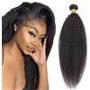 Tuheerst Yaki Wave Human Hair Bundles Natural Black Naturale Capelli Veri Ricci Tessitura Human Hair Extension capelli Single Bundle Double Weft Remy Hair for Woman 14 Inch