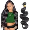 Tuheerst Body Wave Human Hair Bundles Natural Black Naturale Capelli Veri Ricci Tessitura Human Hair Extension capelli Single Bundle Double Weft Remy Hair for Woman 16 Inch