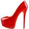 VERISSON Slip da donna classico con plateau con tacco a spillo, Vernice rossa, 40 EU