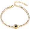 Presentimental Bracciale Personalizzato Donna con Proiezione di Foto Regalo per la Festa Della Mamma Compleanno Natale (Round-Oro)