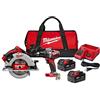 Milwaukee 2992-22 M18 - Kit combinato con trapano a percussione e sega circolare senza spazzole agli ioni di litio da 18 Volt (2 utensili) con due batterie da 4,0 Ah