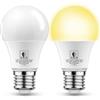 EvaStary Lampadina con Sensore Crepuscolare, E27 Lampadine LED Con Sensore, 9W Bianca Calda 3000K Auto On/Off, Equivalenti a 60W per Veranda Giardino Porta d'ingresso Corridoio, 2 Pezzis