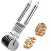 Wailicop Tagliapasta,Pasticceria a 7 Ruot, Rotelle Tagliapizza in Acciaio Inox, Espandibile, Per Pizza, Coltello da Pasticceria Torta Multi-Rotondo(7 wheel)