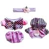 niannyyhouse Vestiti per bambola di peluche, 20 cm, con cappuccio, cappotto, pantaloni, vestire per bambola (viola)