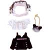 niannyyhouse 20cm Vestiti Della Bambola di Peluche Allentato Copricapo Camicia Bianca Gonna Nera Zaino 8 Morbido Farcito Peluche Accessori Giocattolo Vestire